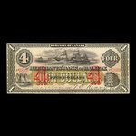 Canada, Merchants' Bank of Halifax, 4 dollars <br /> 1 janvier 1879