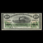 Canada, Commercial Bank of Windsor, 10 dollars <br /> 1 juillet 1871
