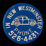 Canada, New Westminster Volkswagon Ltd., aucune dénomination <br /> 1972