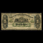 Canada, Consolidated Bank of Canada, 4 dollars <br /> 1 juillet 1876