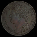 Grande-Bretagne, George IV, 1/50 dollar <br /> 1823