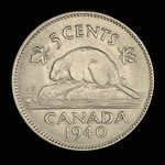 Canada, Georges VI, 5 cents <br /> 1940