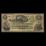 Canada, Bank of Hamilton, 4 dollars <br /> 2 septembre 1872