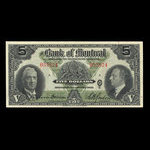 Canada, Banque de Montréal, 5 dollars <br /> 3 janvier 1938