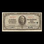Canada, Banque Provinciale du Canada, 5 dollars <br /> 2 janvier 1935