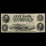 Canada, Banque de la Cité, 2 dollars <br /> 1 janvier 1857
