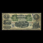Canada, Mechanics Bank (Montréal), 4 dollars <br /> 1 juin 1872