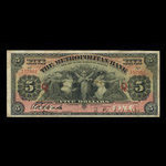 Canada, Metropolitan Bank (The), 5 dollars <br /> 5 novembre 1902