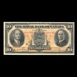 Canada, Banque Royale du Canada, 10 dollars <br /> 3 juillet 1933