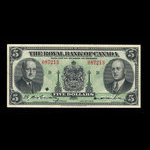 Canada, Banque Royale du Canada, 5 dollars <br /> 2 janvier 1943
