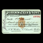 Canada, Hiram Walker & Sons Limited, 1 échantillon, whisky : 1896
