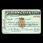 Canada, Hiram Walker & Sons Limited, 1 échantillon, whisky <br /> 1896