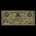 Canada, Banque de Montréal, 1 dollar <br /> 3 janvier 1859