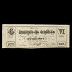 Canada, Banque de Québec, 6 pence <br /> 1 juin 1837