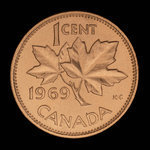 Canada, Élisabeth II, 1 cent <br /> 1969