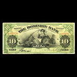 Canada, Dominion Bank, 10 dollars <br /> 2 janvier 1900