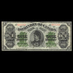 Canada, Dominion du Canada, 1 dollar <br /> 1 juin 1878