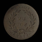Canada, inconnu, 1 sou <br /> 1838