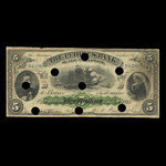 Canada, Peoples Bank of New Brunswick, 5 dollars <br /> 2 novembre 1885