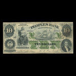 Canada, Peoples Bank of New Brunswick, 10 dollars <br /> 1 décembre 1881