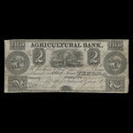 Canada, Agricultural Bank (Toronto), 2 dollars : 21 septembre 1837