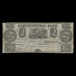 Canada, Agricultural Bank (Toronto), 2 dollars <br /> 21 septembre 1837