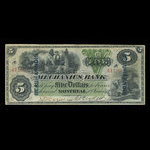 Canada, Mechanics Bank (Montréal), 5 dollars <br /> 1 juin 1872
