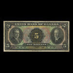 Canada, Union Bank of Canada (The), 5 dollars <br /> 1 juillet 1921