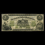 Canada, Bank of British North America, 5 dollars <br /> 3 juillet 1877