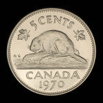 Canada, Élisabeth II, 5 cents <br /> 1970