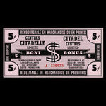 Canada, Centres Citadelle Limitée, 5 cents <br /> 1970