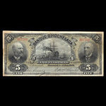 Canada, Banque d'Hochelaga, 5 piastres <br /> 2 mai 1898