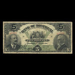Canada, Banque de Montréal, 5 dollars <br /> 3 janvier 1911