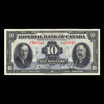 Canada, Imperial Bank of Canada, 10 dollars <br /> 3 janvier 1939