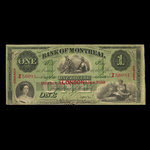 Canada, Banque de Montréal, 1 dollar <br /> 3 janvier 1859