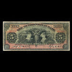 Canada, Metropolitan Bank (The), 5 dollars <br /> 5 novembre 1902