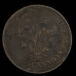Canada, inconnu, 1 sou <br /> 1838