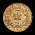 Canada, Province de la Nouvelle-Écosse, 1/2 cent <br /> 1864