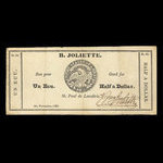 Canada, B. Joliette, 1 écu <br /> 20 novembre 1838