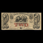 Canada, Banque de Montréal, 2 dollars <br /> 1 janvier 1849