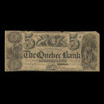 Canada, Banque de Québec, 5 dollars <br /> 1 février 1854