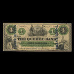 Canada, Banque de Québec, 4 dollars <br /> 2 janvier 1863