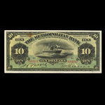 Canada, Metropolitan Bank (The), 10 dollars <br /> 5 novembre 1909