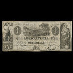 Canada, Agricultural Bank (Montréal), 1 dollar <br /> 3 mai 1842