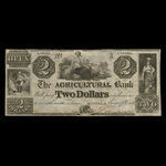 Canada, Agricultural Bank (Montréal), 2 dollars <br /> 7 juin 1843