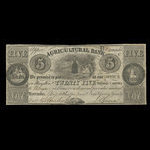 Canada, Agricultural Bank (Toronto), 5 dollars <br /> 1 novembre 1836