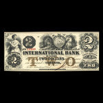 Canada, International Bank of Canada, 2 dollars <br /> 15 septembre 1858