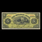 Canada, Banque de Québec, 5 dollars <br /> 1 juin 1908