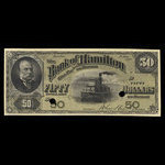 Canada, Bank of Hamilton, 50 dollars <br /> 1 juin 1892