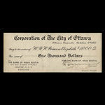 Canada, Ville d'Ottawa, 1,000 dollars <br /> 4 octobre 1951